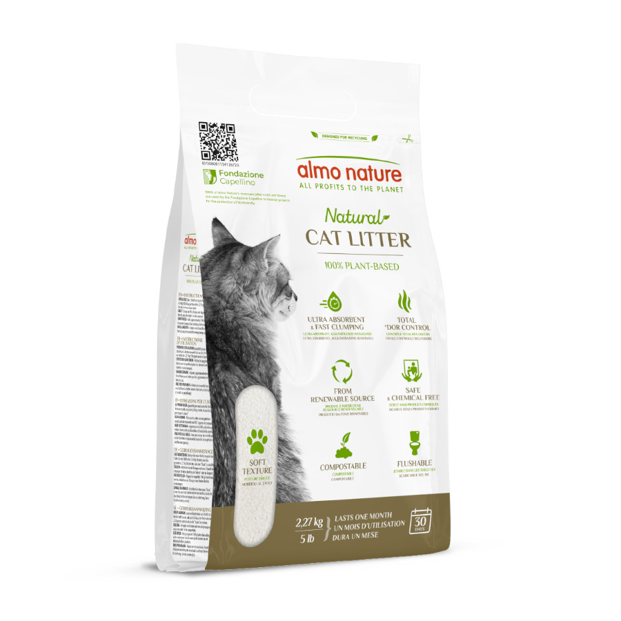 ALMO NATURE Natural Cat Litter - Lettiera per Gatti Vegetale Agglomerante Biodegradabile 4,54 kg